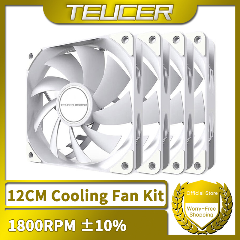 Esports Gaming Fan - TEUCER 1800RPM 4PIN PWM Putih 12Cm