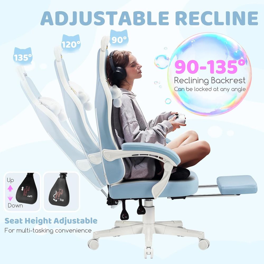 Kursi Gaming Ergonomis Biru/Pu - Gaming & Esports District ulasan dan harga