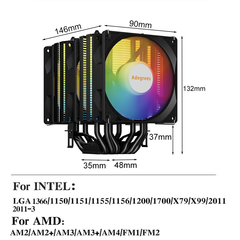 Pendingin Udara CPU AM4 6 Pipa - Esports Gaming Fan ulasan dan harga